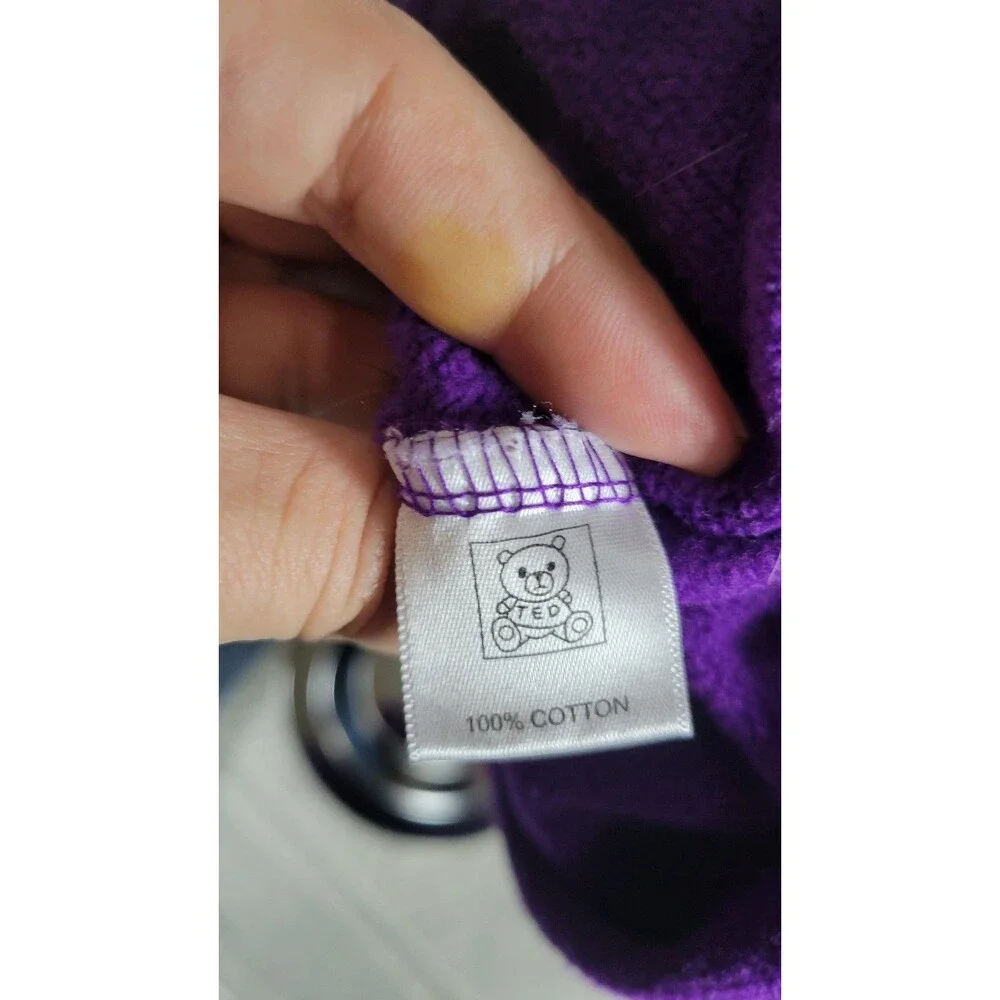 Teddy Fresh Colorblock Hoodie Size M Multicolor Purple Red Green Pink 100% Cotto